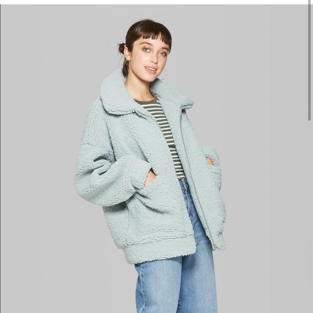 Wild Fable - Oversized Teddy Sherpa Jacket - Large
